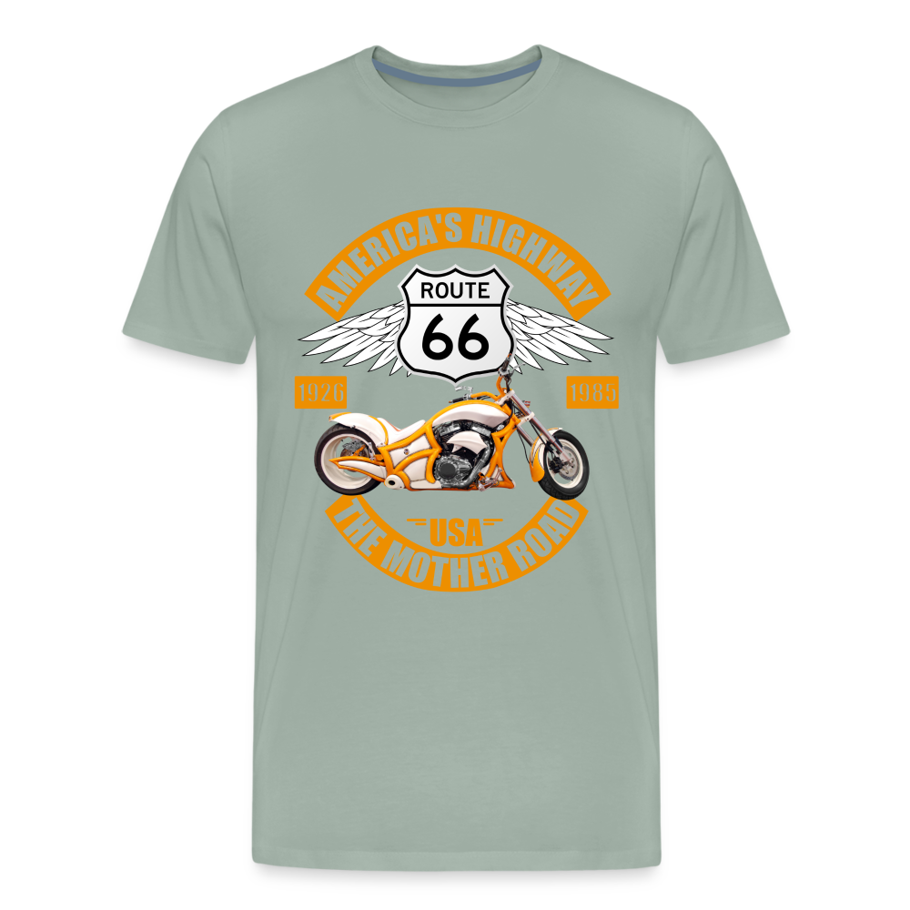 Route 66 Shirt, America's Road, Fathers Day Gift, Mother Road, Route 66 T-Shirt, Road Trip Shirt, Route 66 USA Motorcycle Biker Souvenir Tee - steel green
