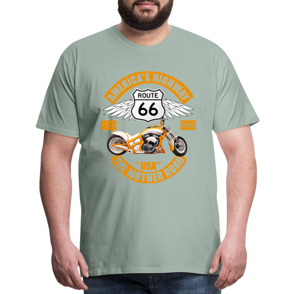 Route 66 Shirt, America's Road, Fathers Day Gift, Mother Road, Route 66 T-Shirt, Road Trip Shirt, Route 66 USA Motorcycle Biker Souvenir Tee - steel green