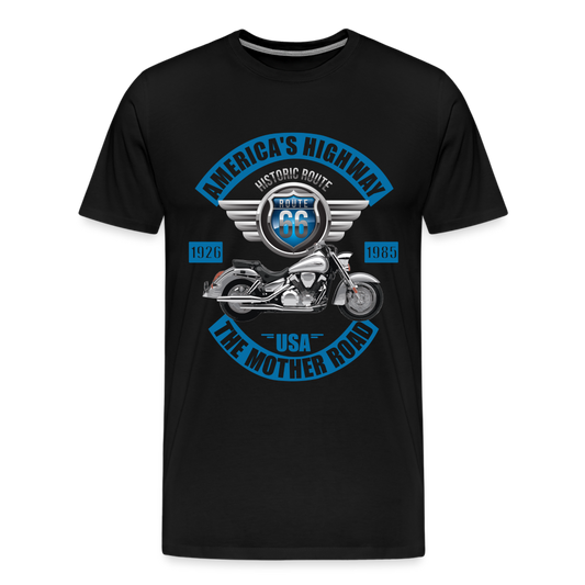America's Road, Route 66 Shirt, Fathers Day Gift, Mother Road, Route 66 T-Shirt, Road Trip Shirt, Route 66 USA Motorcycle Biker Souvenir Tee - black