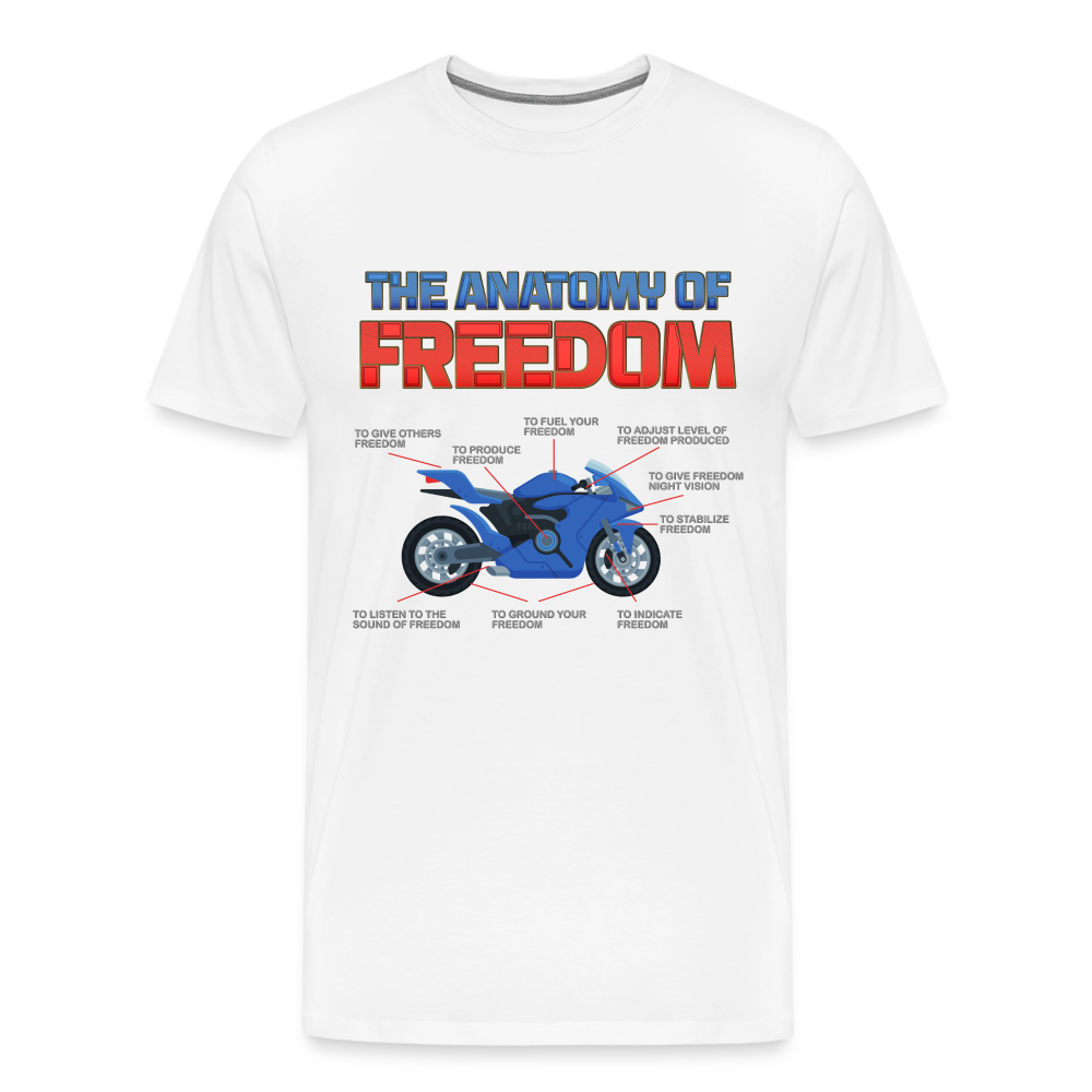 The Anatomy Of Freedom Shirt, Motorcycle Shirt, Biker Shirt, Motorcycle Gift, Gift For Biker, Motor Cross, Motorcycle Anatomy, Sports Bike. - white