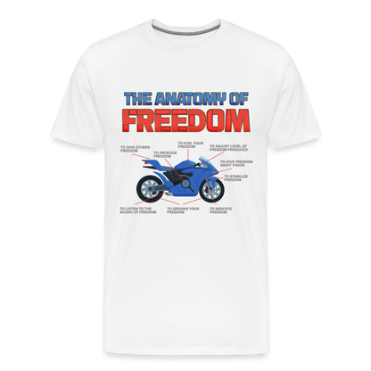The Anatomy Of Freedom Shirt, Motorcycle Shirt, Biker Shirt, Motorcycle Gift, Gift For Biker, Motor Cross, Motorcycle Anatomy, Sports Bike. - white