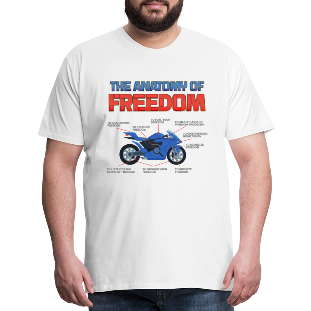 The Anatomy Of Freedom Shirt, Motorcycle Shirt, Biker Shirt, Motorcycle Gift, Gift For Biker, Motor Cross, Motorcycle Anatomy, Sports Bike. - white