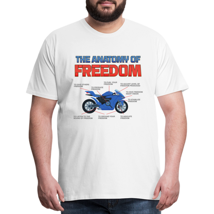 The Anatomy Of Freedom Shirt, Motorcycle Shirt, Biker Shirt, Motorcycle Gift, Gift For Biker, Motor Cross, Motorcycle Anatomy, Sports Bike. - white