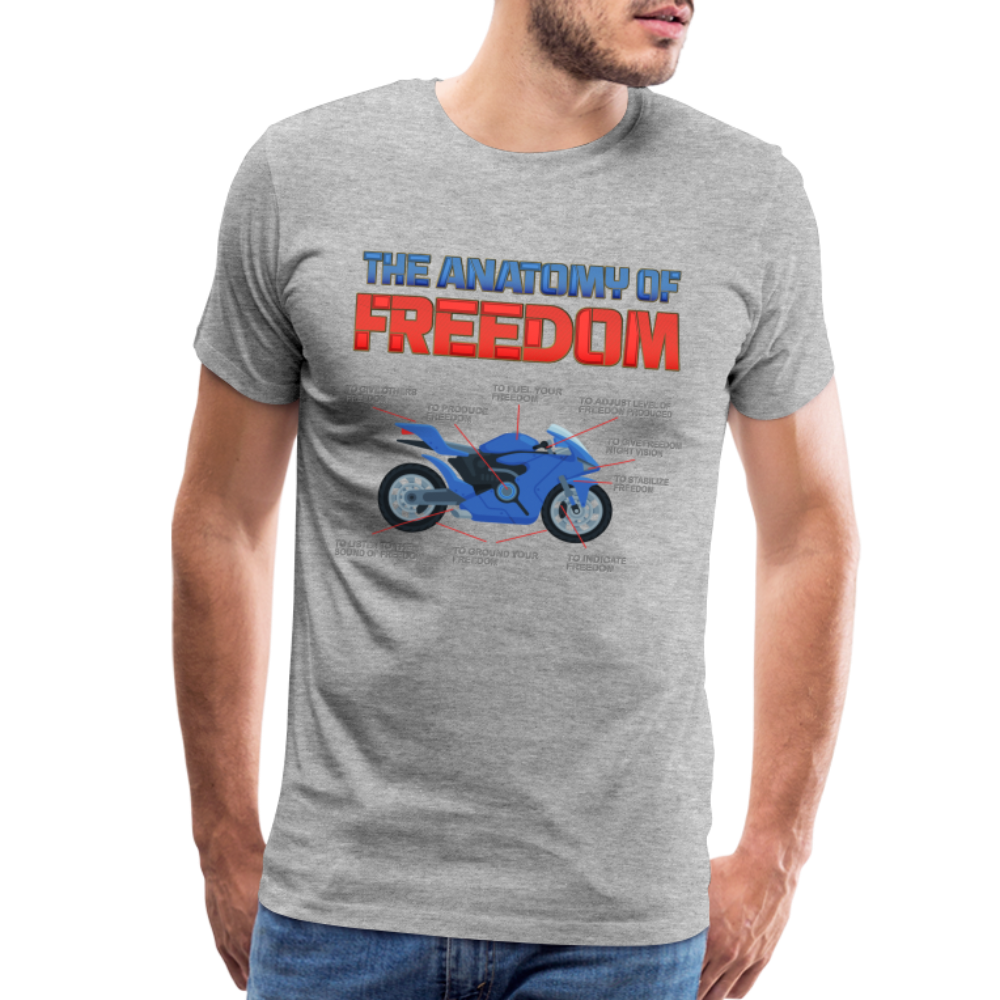 The Anatomy Of Freedom Shirt, Motorcycle Shirt, Biker Shirt, Motorcycle Gift, Gift For Biker, Motor Cross, Motorcycle Anatomy, Sports Bike. - heather gray