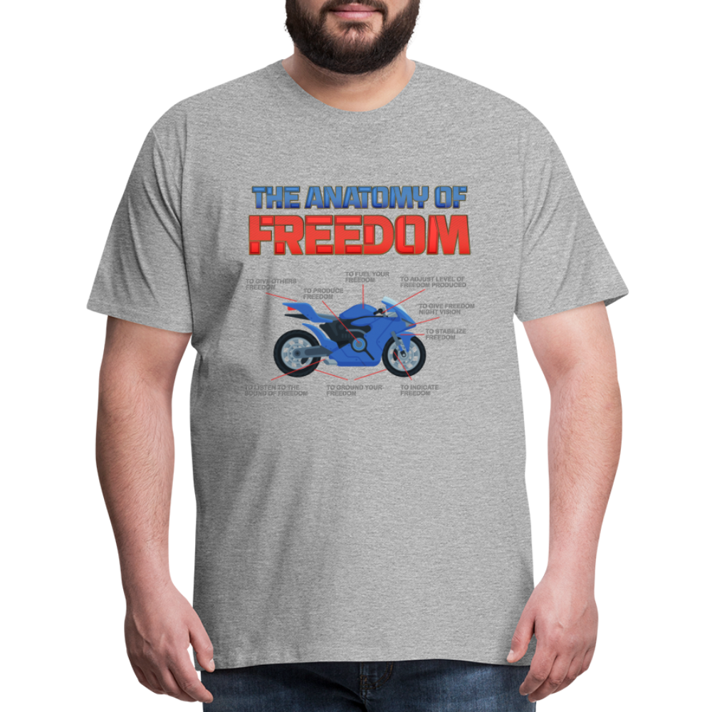 The Anatomy Of Freedom Shirt, Motorcycle Shirt, Biker Shirt, Motorcycle Gift, Gift For Biker, Motor Cross, Motorcycle Anatomy, Sports Bike. - heather gray