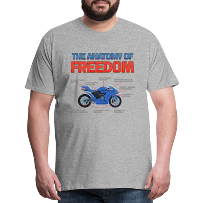 The Anatomy Of Freedom Shirt, Motorcycle Shirt, Biker Shirt, Motorcycle Gift, Gift For Biker, Motor Cross, Motorcycle Anatomy, Sports Bike. - heather gray