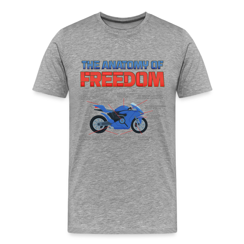 The Anatomy Of Freedom Shirt, Motorcycle Shirt, Biker Shirt, Motorcycle Gift, Gift For Biker, Motor Cross, Motorcycle Anatomy, Sports Bike. - heather gray
