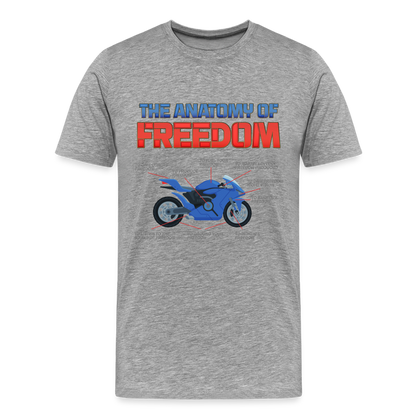 The Anatomy Of Freedom Shirt, Motorcycle Shirt, Biker Shirt, Motorcycle Gift, Gift For Biker, Motor Cross, Motorcycle Anatomy, Sports Bike. - heather gray