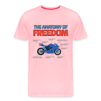 The Anatomy Of Freedom Shirt, Motorcycle Shirt, Biker Shirt, Motorcycle Gift, Gift For Biker, Motor Cross, Motorcycle Anatomy, Sports Bike. - pink