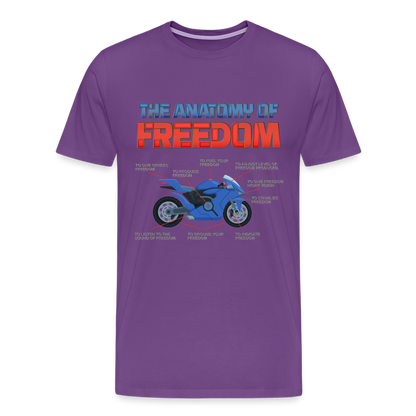 The Anatomy Of Freedom Shirt, Motorcycle Shirt, Biker Shirt, Motorcycle Gift, Gift For Biker, Motor Cross, Motorcycle Anatomy, Sports Bike. - purple