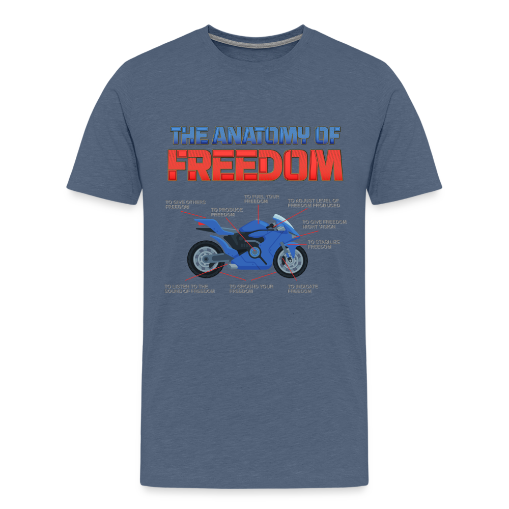 The Anatomy Of Freedom Shirt, Motorcycle Shirt, Biker Shirt, Motorcycle Gift, Gift For Biker, Motor Cross, Motorcycle Anatomy, Sports Bike. - heather blue
