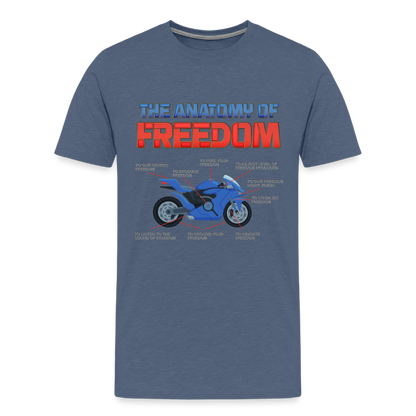 The Anatomy Of Freedom Shirt, Motorcycle Shirt, Biker Shirt, Motorcycle Gift, Gift For Biker, Motor Cross, Motorcycle Anatomy, Sports Bike. - heather blue