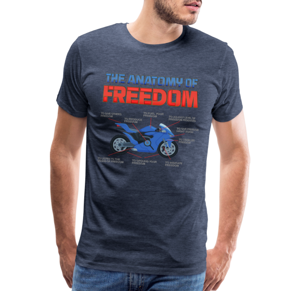 The Anatomy Of Freedom Shirt, Motorcycle Shirt, Biker Shirt, Motorcycle Gift, Gift For Biker, Motor Cross, Motorcycle Anatomy, Sports Bike. - heather blue