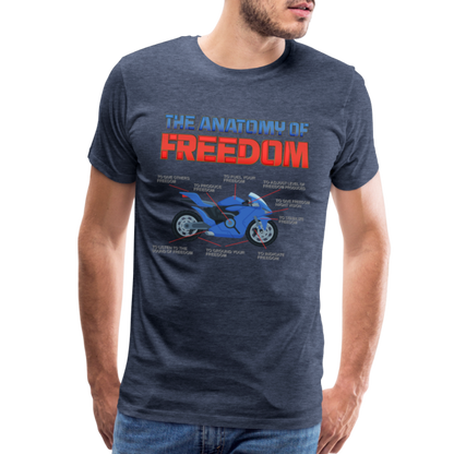 The Anatomy Of Freedom Shirt, Motorcycle Shirt, Biker Shirt, Motorcycle Gift, Gift For Biker, Motor Cross, Motorcycle Anatomy, Sports Bike. - heather blue