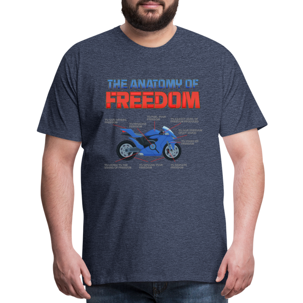 The Anatomy Of Freedom Shirt, Motorcycle Shirt, Biker Shirt, Motorcycle Gift, Gift For Biker, Motor Cross, Motorcycle Anatomy, Sports Bike. - heather blue