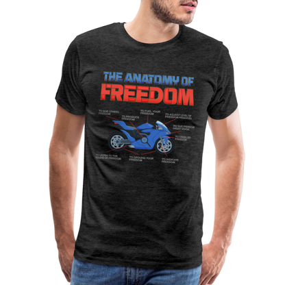 The Anatomy Of Freedom Shirt, Motorcycle Shirt, Biker Shirt, Motorcycle Gift, Gift For Biker, Motor Cross, Motorcycle Anatomy, Sports Bike. - charcoal grey