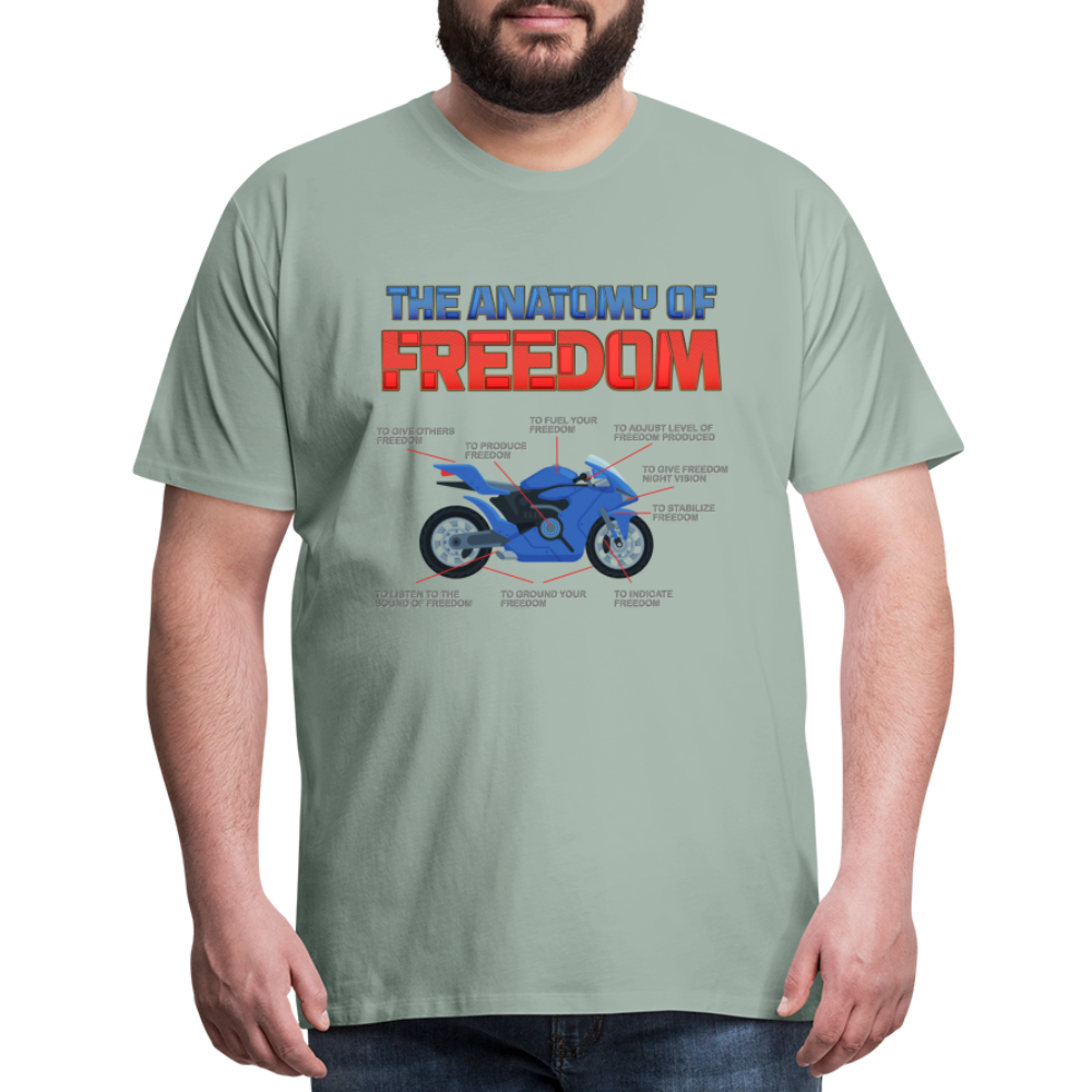 The Anatomy Of Freedom Shirt, Motorcycle Shirt, Biker Shirt, Motorcycle Gift, Gift For Biker, Motor Cross, Motorcycle Anatomy, Sports Bike. - steel green