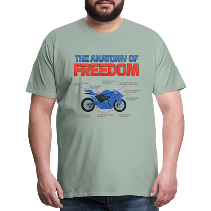 The Anatomy Of Freedom Shirt, Motorcycle Shirt, Biker Shirt, Motorcycle Gift, Gift For Biker, Motor Cross, Motorcycle Anatomy, Sports Bike. - steel green