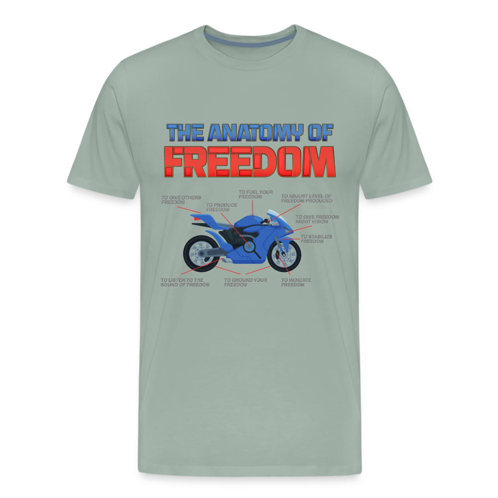 The Anatomy Of Freedom Shirt, Motorcycle Shirt, Biker Shirt, Motorcycle Gift, Gift For Biker, Motor Cross, Motorcycle Anatomy, Sports Bike. - steel green