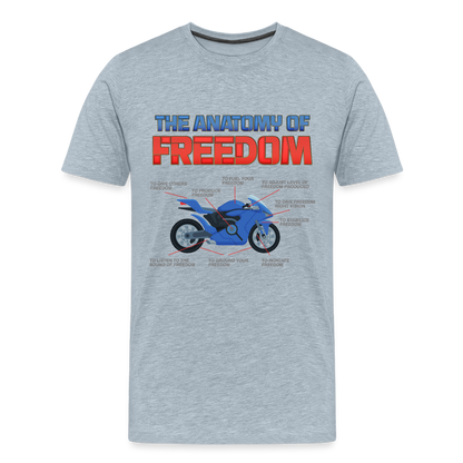 The Anatomy Of Freedom Shirt, Motorcycle Shirt, Biker Shirt, Motorcycle Gift, Gift For Biker, Motor Cross, Motorcycle Anatomy, Sports Bike. - heather ice blue
