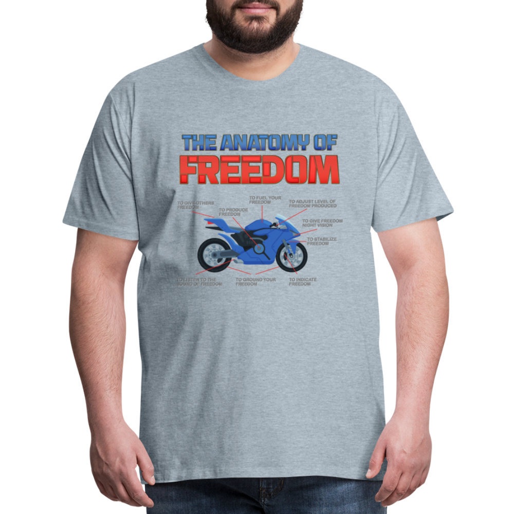 The Anatomy Of Freedom Shirt, Motorcycle Shirt, Biker Shirt, Motorcycle Gift, Gift For Biker, Motor Cross, Motorcycle Anatomy, Sports Bike. - heather ice blue