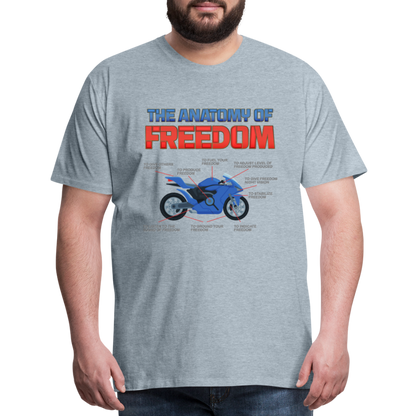 The Anatomy Of Freedom Shirt, Motorcycle Shirt, Biker Shirt, Motorcycle Gift, Gift For Biker, Motor Cross, Motorcycle Anatomy, Sports Bike. - heather ice blue