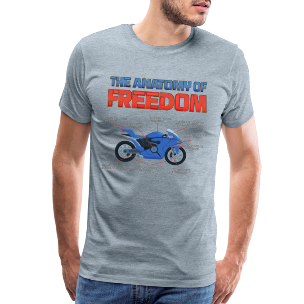 The Anatomy Of Freedom Shirt, Motorcycle Shirt, Biker Shirt, Motorcycle Gift, Gift For Biker, Motor Cross, Motorcycle Anatomy, Sports Bike. - heather ice blue