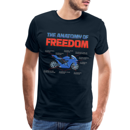 The Anatomy Of Freedom Shirt, Motorcycle Shirt, Biker Shirt, Motorcycle Gift, Gift For Biker, Motor Cross, Motorcycle Anatomy, Sports Bike. - deep navy