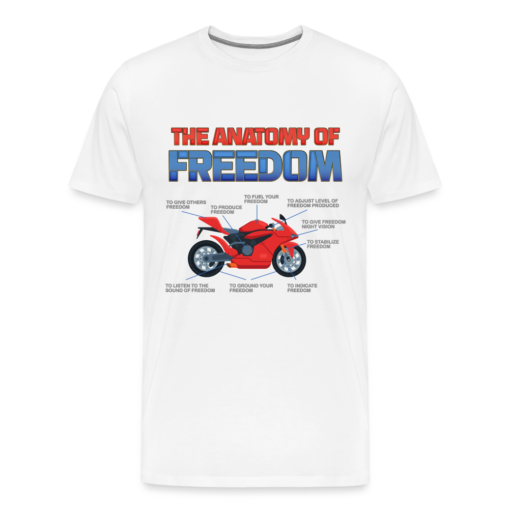 Motorcycle Gift, The Anatomy Of Freedom Shirt, Motorcycle Shirt, Biker Shirt, Motorcycle Gift, Gift For Biker, Motor Cross, Motorcycle Anatomy, Sports Bike - white