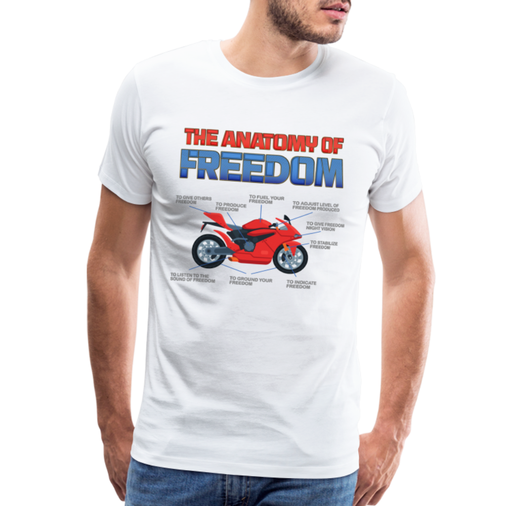 Motorcycle Gift, The Anatomy Of Freedom Shirt, Motorcycle Shirt, Biker Shirt, Motorcycle Gift, Gift For Biker, Motor Cross, Motorcycle Anatomy, Sports Bike - white
