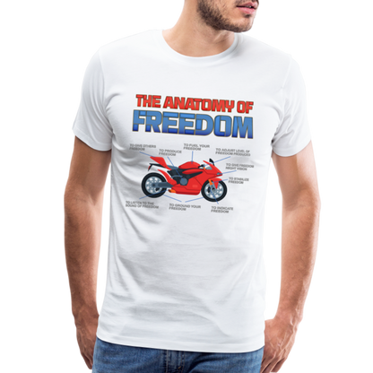Motorcycle Gift, The Anatomy Of Freedom Shirt, Motorcycle Shirt, Biker Shirt, Motorcycle Gift, Gift For Biker, Motor Cross, Motorcycle Anatomy, Sports Bike - white