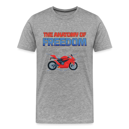Motorcycle Gift, The Anatomy Of Freedom Shirt, Motorcycle Shirt, Biker Shirt, Motorcycle Gift, Gift For Biker, Motor Cross, Motorcycle Anatomy, Sports Bike - heather gray
