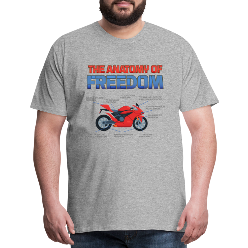 Motorcycle Gift, The Anatomy Of Freedom Shirt, Motorcycle Shirt, Biker Shirt, Motorcycle Gift, Gift For Biker, Motor Cross, Motorcycle Anatomy, Sports Bike - heather gray