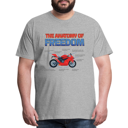 Motorcycle Gift, The Anatomy Of Freedom Shirt, Motorcycle Shirt, Biker Shirt, Motorcycle Gift, Gift For Biker, Motor Cross, Motorcycle Anatomy, Sports Bike - heather gray