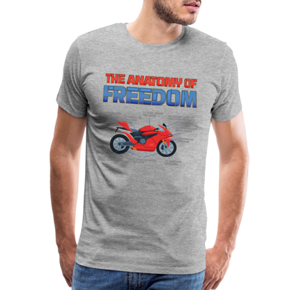 Motorcycle Gift, The Anatomy Of Freedom Shirt, Motorcycle Shirt, Biker Shirt, Motorcycle Gift, Gift For Biker, Motor Cross, Motorcycle Anatomy, Sports Bike - heather gray