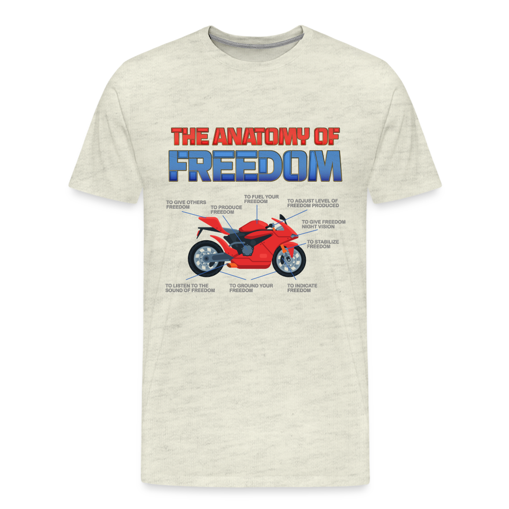 Motorcycle Gift, The Anatomy Of Freedom Shirt, Motorcycle Shirt, Biker Shirt, Motorcycle Gift, Gift For Biker, Motor Cross, Motorcycle Anatomy, Sports Bike - heather oatmeal