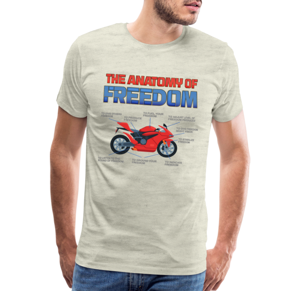Motorcycle Gift, The Anatomy Of Freedom Shirt, Motorcycle Shirt, Biker Shirt, Motorcycle Gift, Gift For Biker, Motor Cross, Motorcycle Anatomy, Sports Bike - heather oatmeal