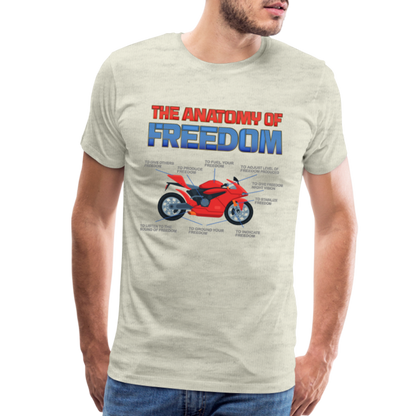 Motorcycle Gift, The Anatomy Of Freedom Shirt, Motorcycle Shirt, Biker Shirt, Motorcycle Gift, Gift For Biker, Motor Cross, Motorcycle Anatomy, Sports Bike - heather oatmeal