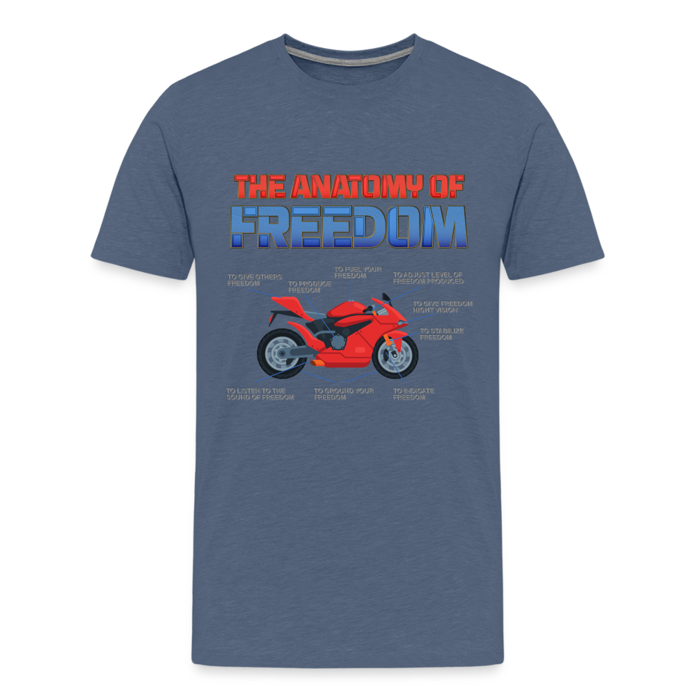 Motorcycle Gift, The Anatomy Of Freedom Shirt, Motorcycle Shirt, Biker Shirt, Motorcycle Gift, Gift For Biker, Motor Cross, Motorcycle Anatomy, Sports Bike - heather blue