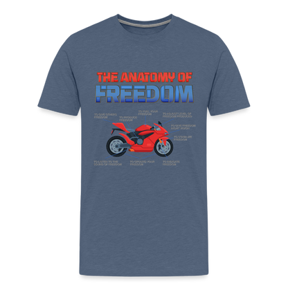 Motorcycle Gift, The Anatomy Of Freedom Shirt, Motorcycle Shirt, Biker Shirt, Motorcycle Gift, Gift For Biker, Motor Cross, Motorcycle Anatomy, Sports Bike - heather blue