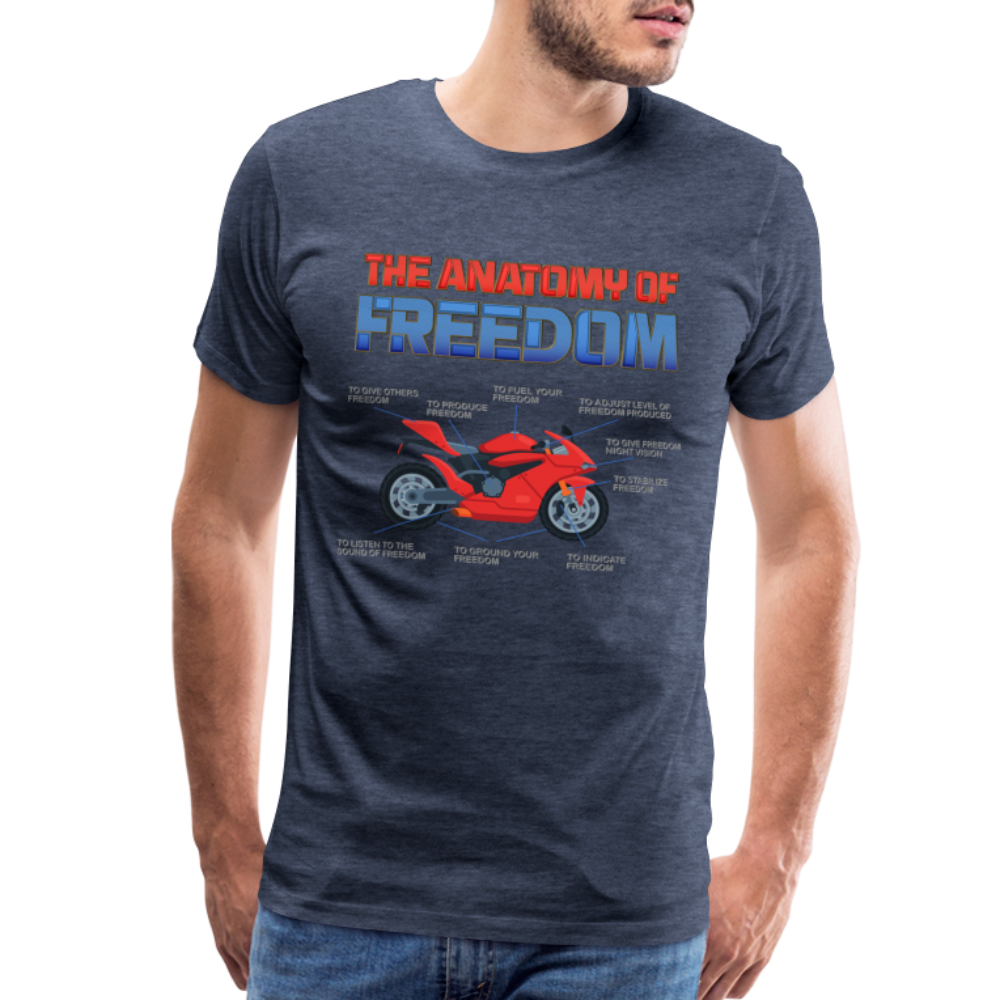 Motorcycle Gift, The Anatomy Of Freedom Shirt, Motorcycle Shirt, Biker Shirt, Motorcycle Gift, Gift For Biker, Motor Cross, Motorcycle Anatomy, Sports Bike - heather blue