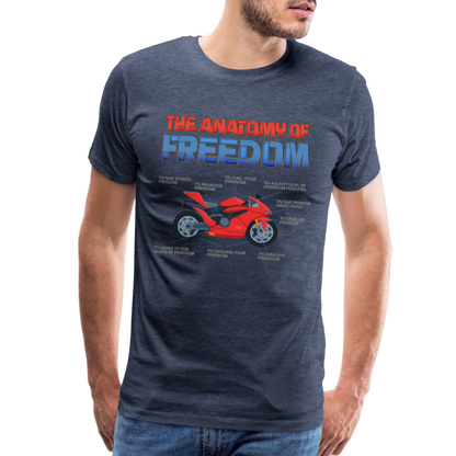 Motorcycle Gift, The Anatomy Of Freedom Shirt, Motorcycle Shirt, Biker Shirt, Motorcycle Gift, Gift For Biker, Motor Cross, Motorcycle Anatomy, Sports Bike - heather blue