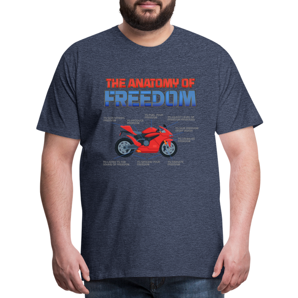 Motorcycle Gift, The Anatomy Of Freedom Shirt, Motorcycle Shirt, Biker Shirt, Motorcycle Gift, Gift For Biker, Motor Cross, Motorcycle Anatomy, Sports Bike - heather blue