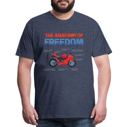 Motorcycle Gift, The Anatomy Of Freedom Shirt, Motorcycle Shirt, Biker Shirt, Motorcycle Gift, Gift For Biker, Motor Cross, Motorcycle Anatomy, Sports Bike - heather blue