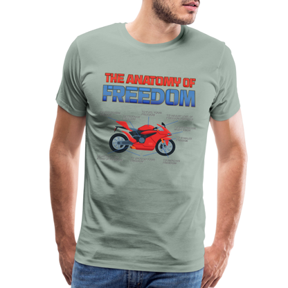 Motorcycle Gift, The Anatomy Of Freedom Shirt, Motorcycle Shirt, Biker Shirt, Motorcycle Gift, Gift For Biker, Motor Cross, Motorcycle Anatomy, Sports Bike - steel green