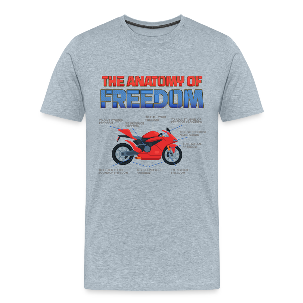 Motorcycle Gift, The Anatomy Of Freedom Shirt, Motorcycle Shirt, Biker Shirt, Motorcycle Gift, Gift For Biker, Motor Cross, Motorcycle Anatomy, Sports Bike - heather ice blue