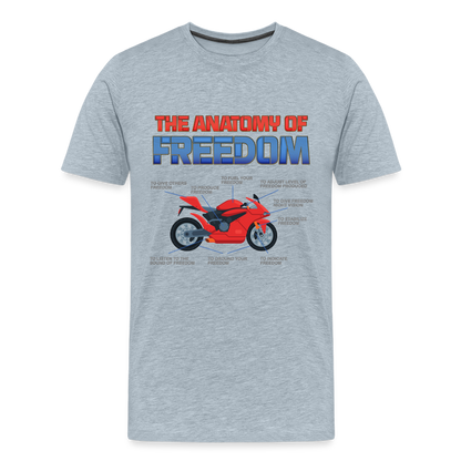 Motorcycle Gift, The Anatomy Of Freedom Shirt, Motorcycle Shirt, Biker Shirt, Motorcycle Gift, Gift For Biker, Motor Cross, Motorcycle Anatomy, Sports Bike - heather ice blue