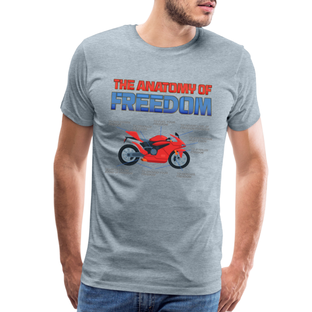 Motorcycle Gift, The Anatomy Of Freedom Shirt, Motorcycle Shirt, Biker Shirt, Motorcycle Gift, Gift For Biker, Motor Cross, Motorcycle Anatomy, Sports Bike - heather ice blue