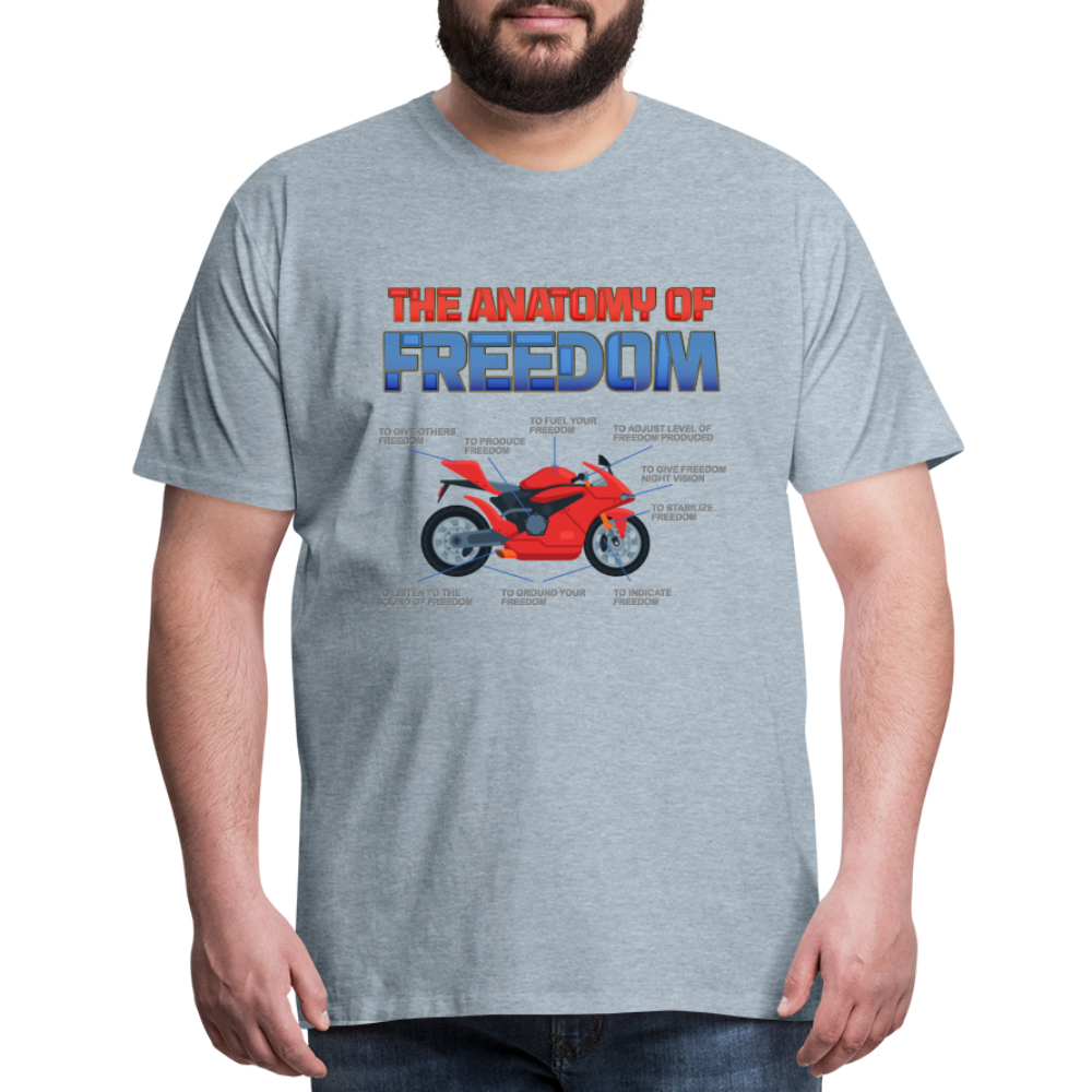 Motorcycle Gift, The Anatomy Of Freedom Shirt, Motorcycle Shirt, Biker Shirt, Motorcycle Gift, Gift For Biker, Motor Cross, Motorcycle Anatomy, Sports Bike - heather ice blue