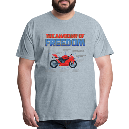 Motorcycle Gift, The Anatomy Of Freedom Shirt, Motorcycle Shirt, Biker Shirt, Motorcycle Gift, Gift For Biker, Motor Cross, Motorcycle Anatomy, Sports Bike - heather ice blue